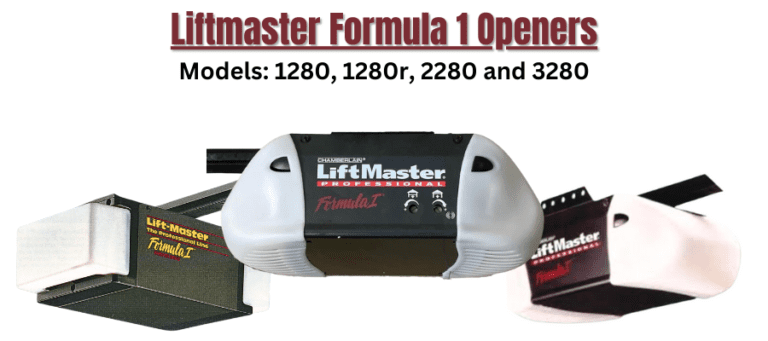 Liftmaster Formula 1 Garage Door Opener Manual: Models 1280, 1280r, 2280 and 3280