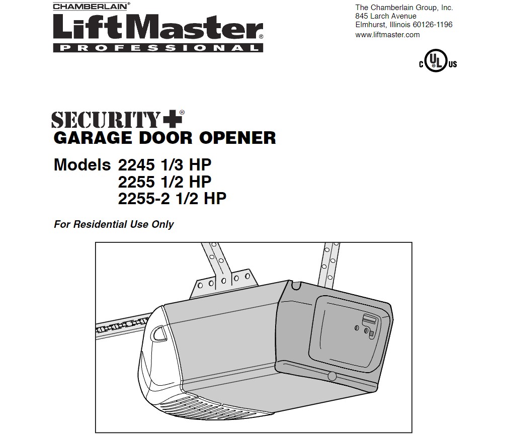 Liftmaster 2245 2255 manual cover