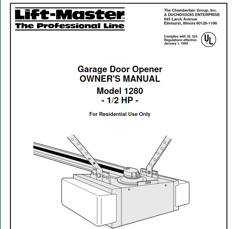 LiftMaster Opener Model 1280 Manual, Remotes and Parts
