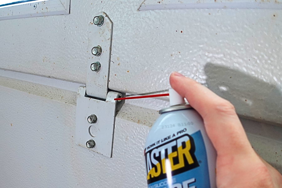 Lubricate Garage Door Hinge