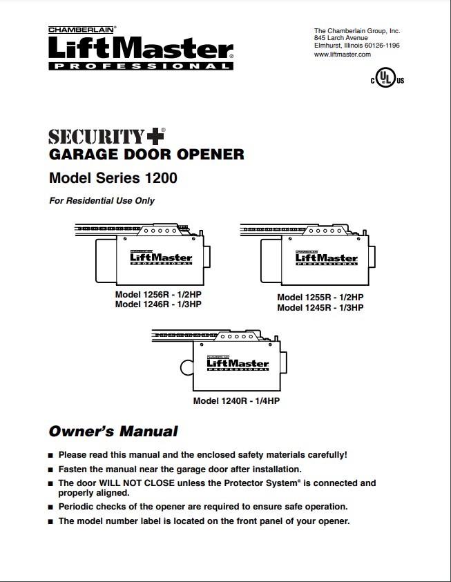 Liftmaster opener manual cvr