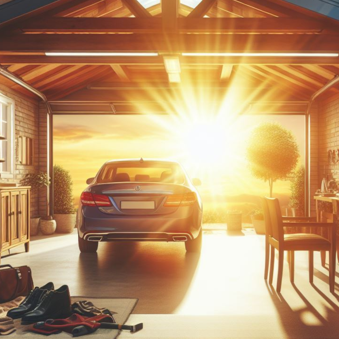 Sun Shining into Garage