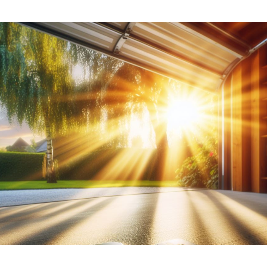 Sun Shining Into Garage